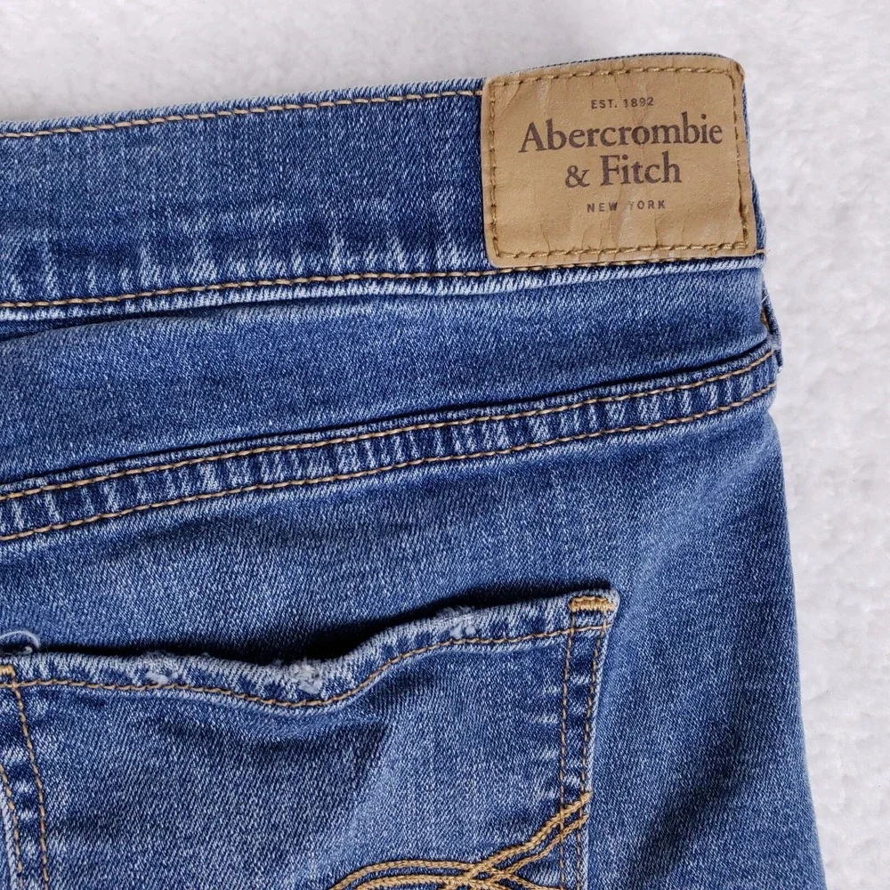 Abercrombie Fitch Distressed Jean Shorts Rolled Hem Casual Grunge Women Size 4 - Picture 9 of 9